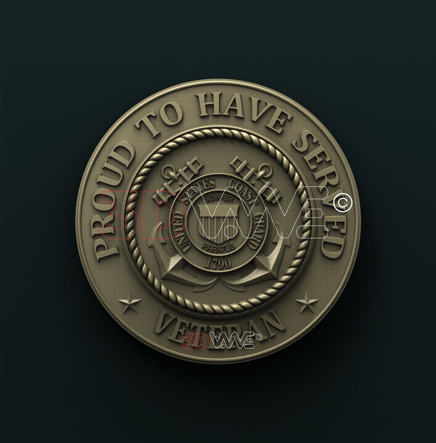 US COAST GUARD VETERAN 3D STL 3DWave
