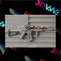 Thumbnail for US FLAG WITH A GUN 3d stl 3DWave.us