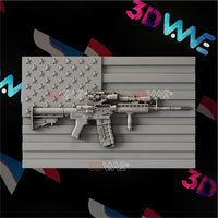 Thumbnail for US FLAG WITH A GUN 3d stl 3DWave.us