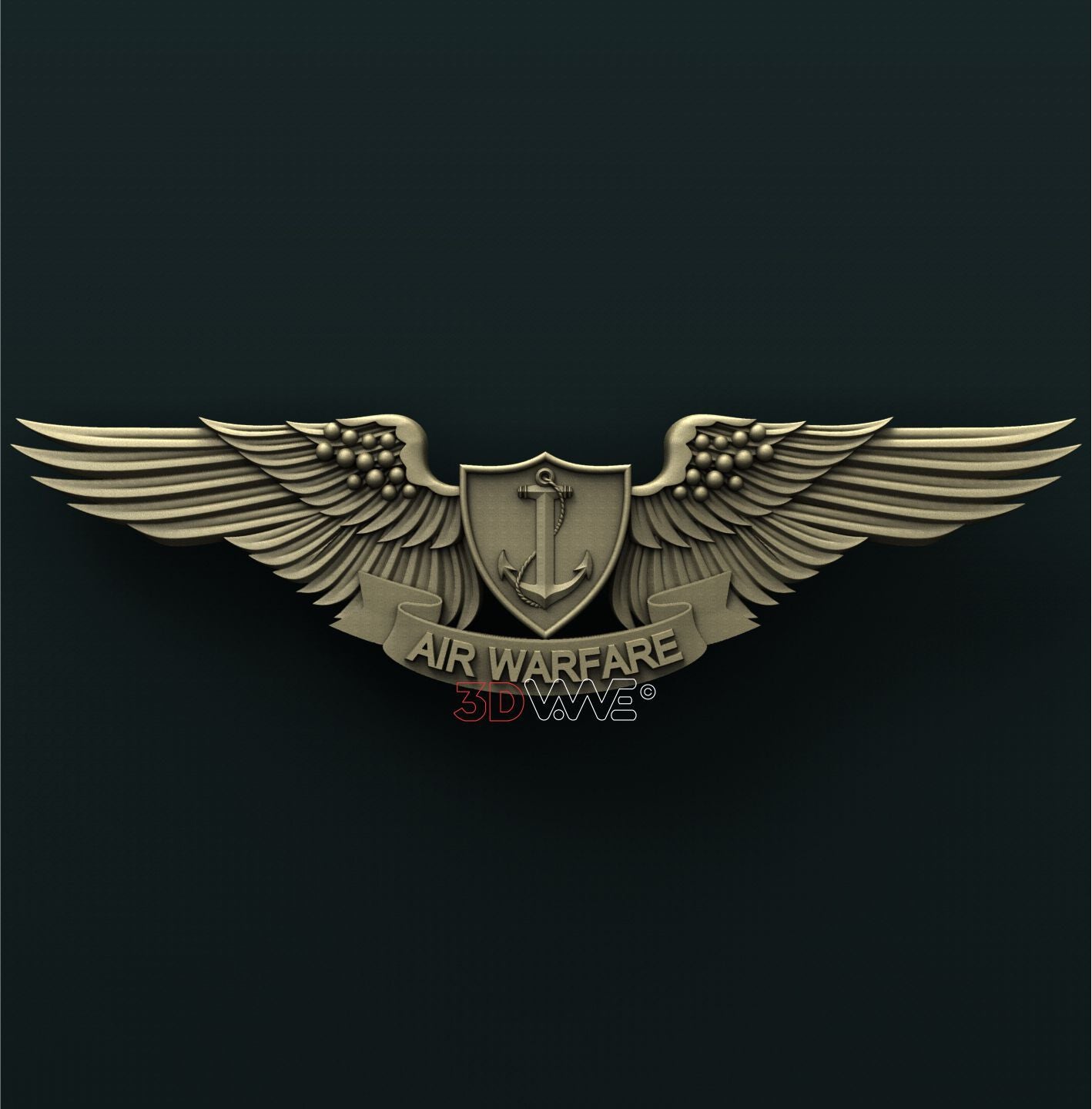 US NAVY AVIATION AIR WARFARE SPECIALIST BADGE 3D STL 3DWave