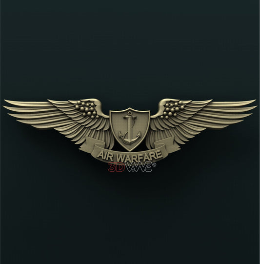US NAVY AVIATION AIR WARFARE SPECIALIST BADGE 3D STL 3DWave