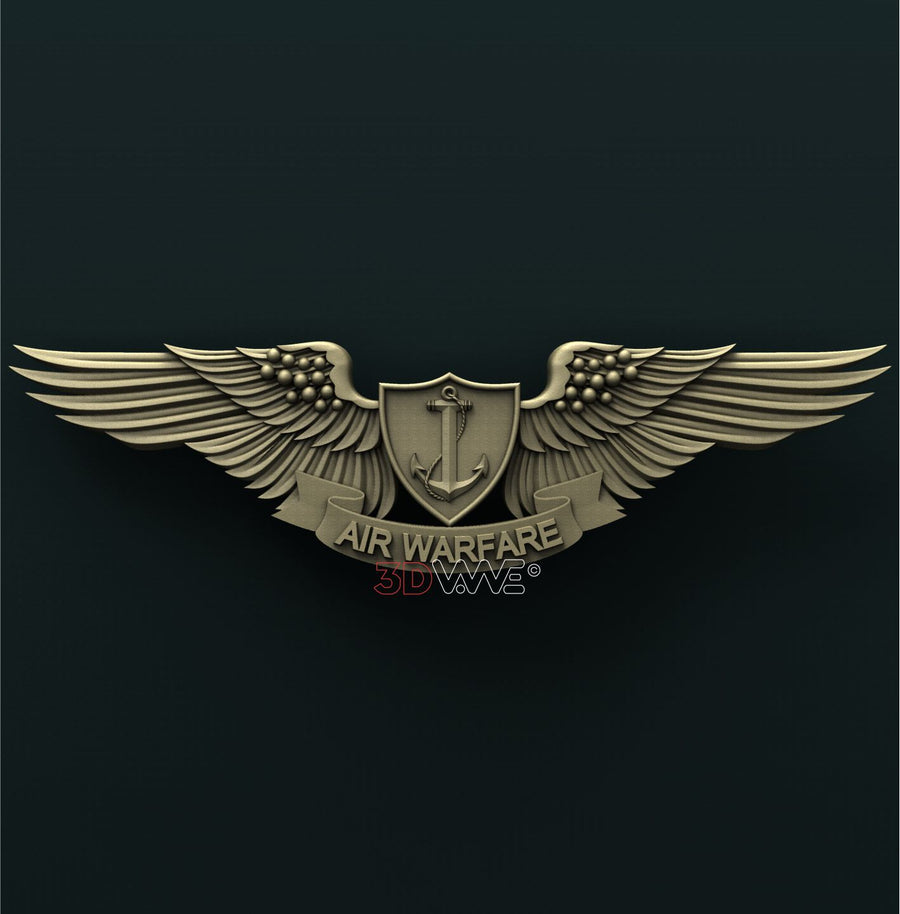 US NAVY AVIATION AIR WARFARE SPECIALIST BADGE 3D STL 3DWave