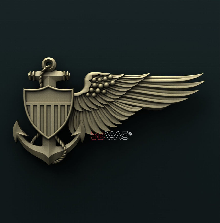 US NAVY BALLOON PILOT BADGE 3D STL 3DWave