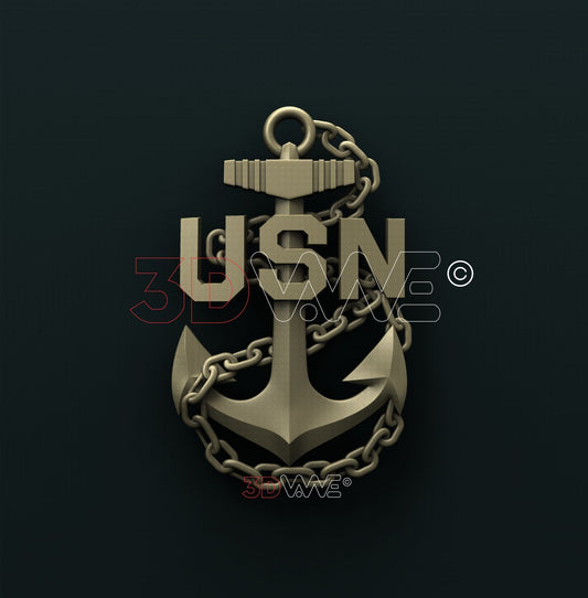 US NAVY CHIEF PETTY OFFICER ANCHOR 3D STL 3DWave