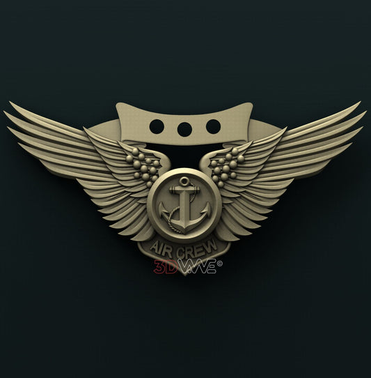 US NAVY COMBAT AIRCREW BADGE 3D STL 3DWave