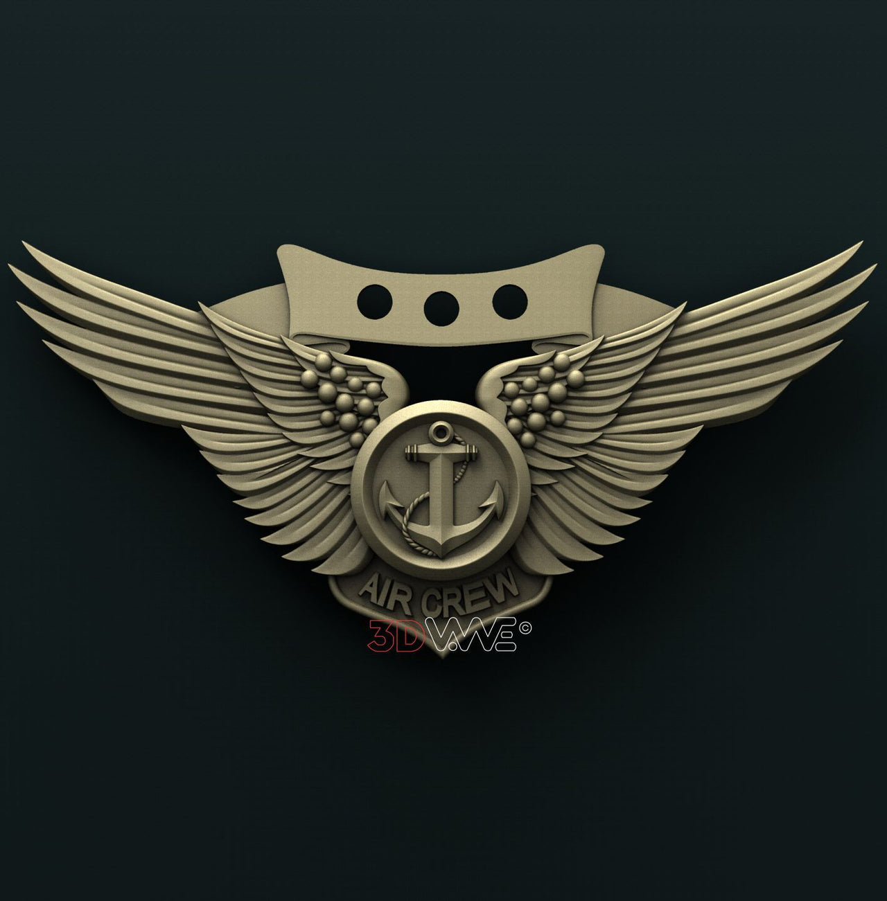 US NAVY COMBAT AIRCREW BADGE 3D STL 3DWave