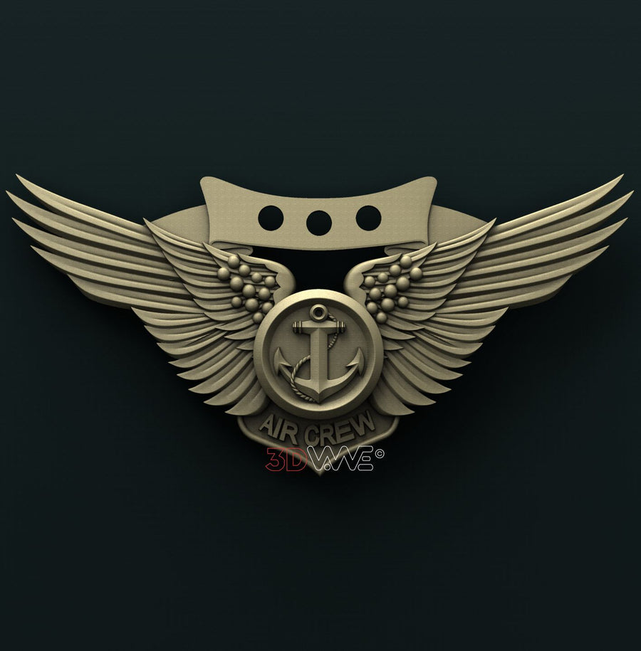 US NAVY COMBAT AIRCREW BADGE 3D STL 3DWave