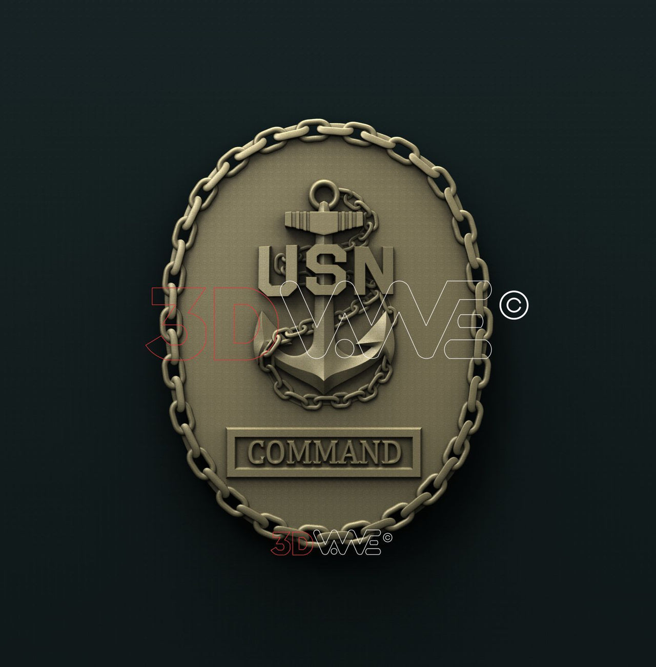 US NAVY COMMAND CHIEF BADGE 3D STL 3DWave