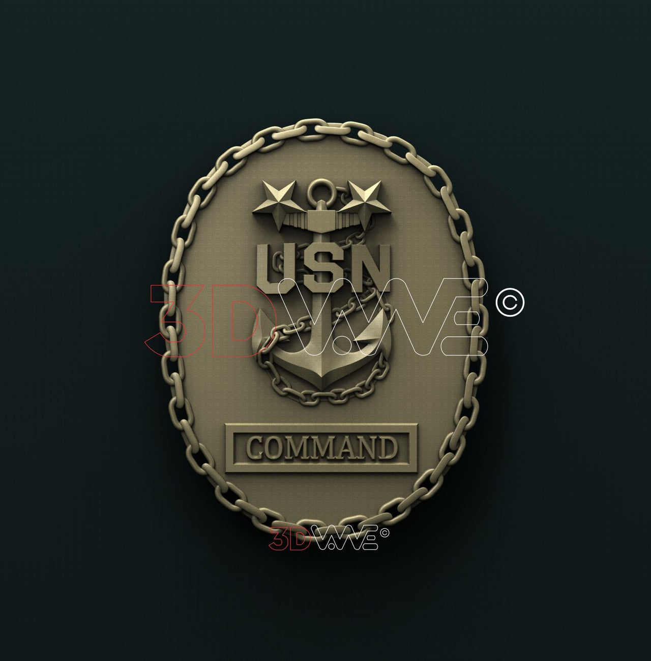 US NAVY COMMAND MASTER CHIEF BADGE 3D STL 3DWave