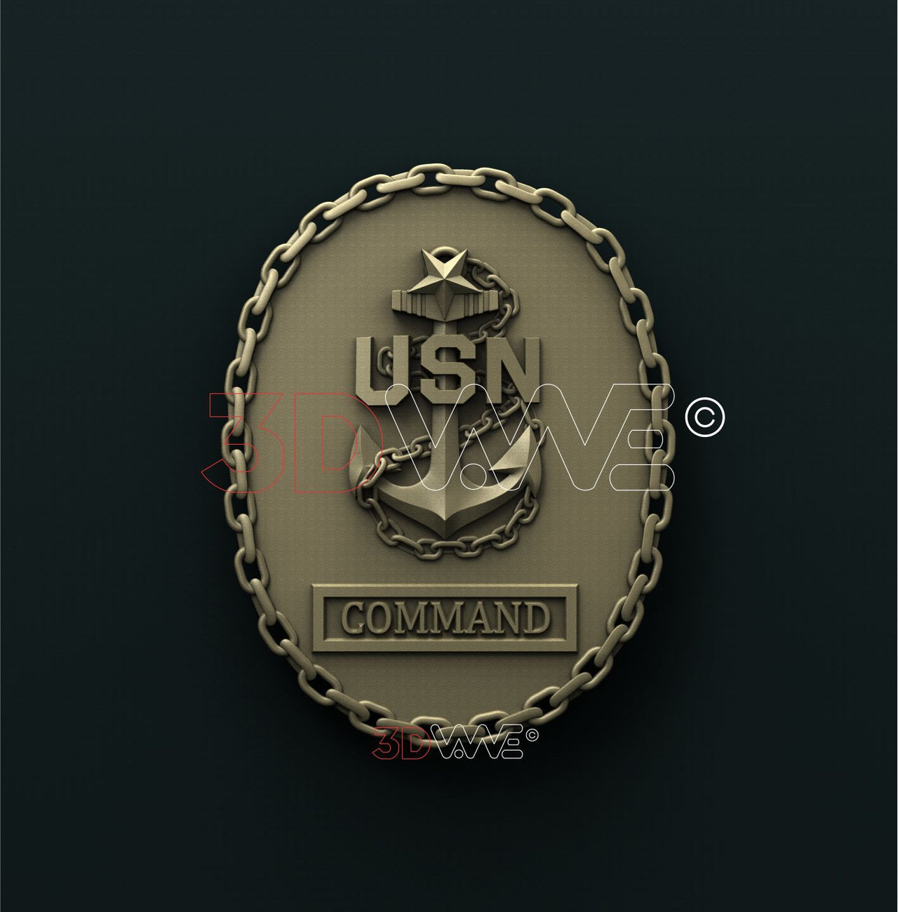 US NAVY COMMAND SENIOR CHIEF BADGE 3D STL 3DWave