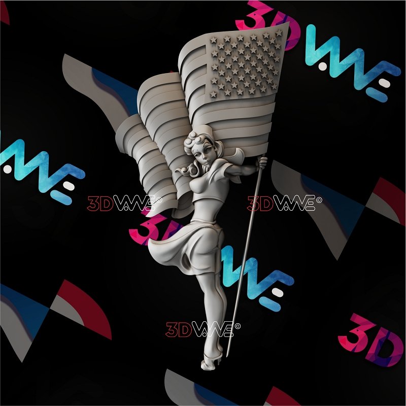US NAVY PIN-UP GIRL 3d stl 3DWave
