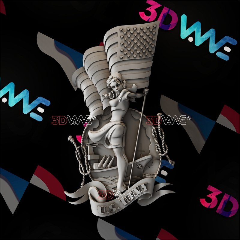 US NAVY PIN-UP GIRL 3d stl 3DWave