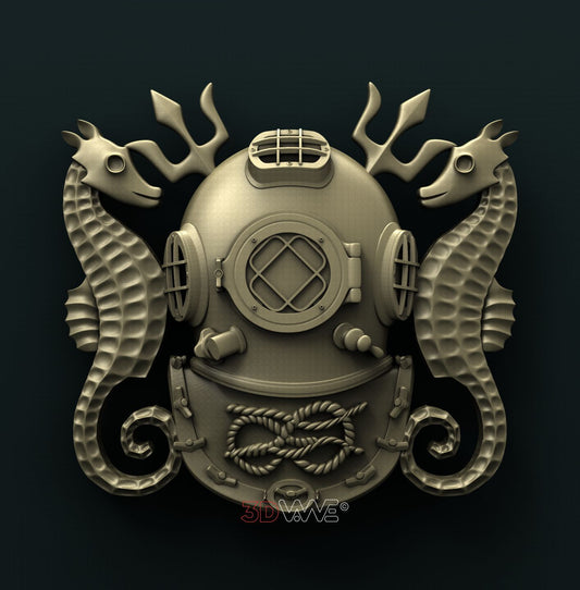 US NAVY SCUBA DIVER BADGE 3D STL 3DWave