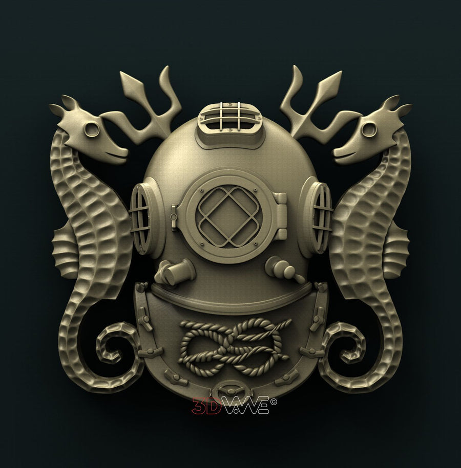 US NAVY SCUBA DIVER BADGE 3D STL 3DWave