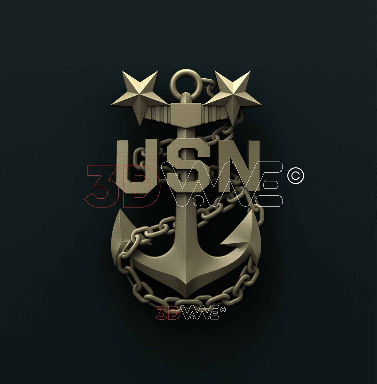 US NAVY SENIOR CHIEF PETTY OFFICER ANCHOR 3D STL 3DWave