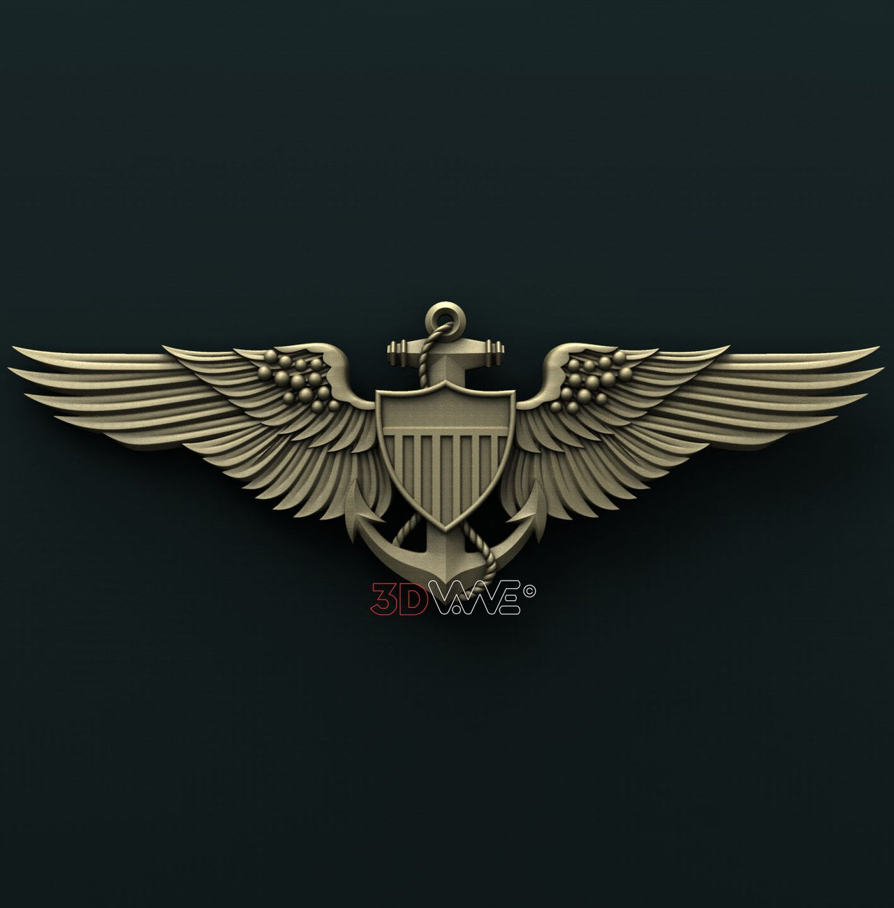 US NAVY / USMC AVIATOR BADGE 3D STL 3DWave