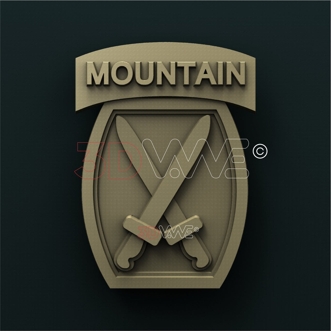 USA ARMY, 10th MOUNTAIN DIVISION 3D STL 3DWave