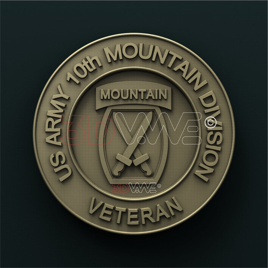 USA ARMY, 10th MOUNTAIN DIVISION VETERAN 3D STL 3DWave