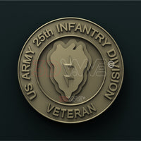 Thumbnail for USA ARMY, 25th INFANTRY DIVISION VETERAN 3D STL 3DWave