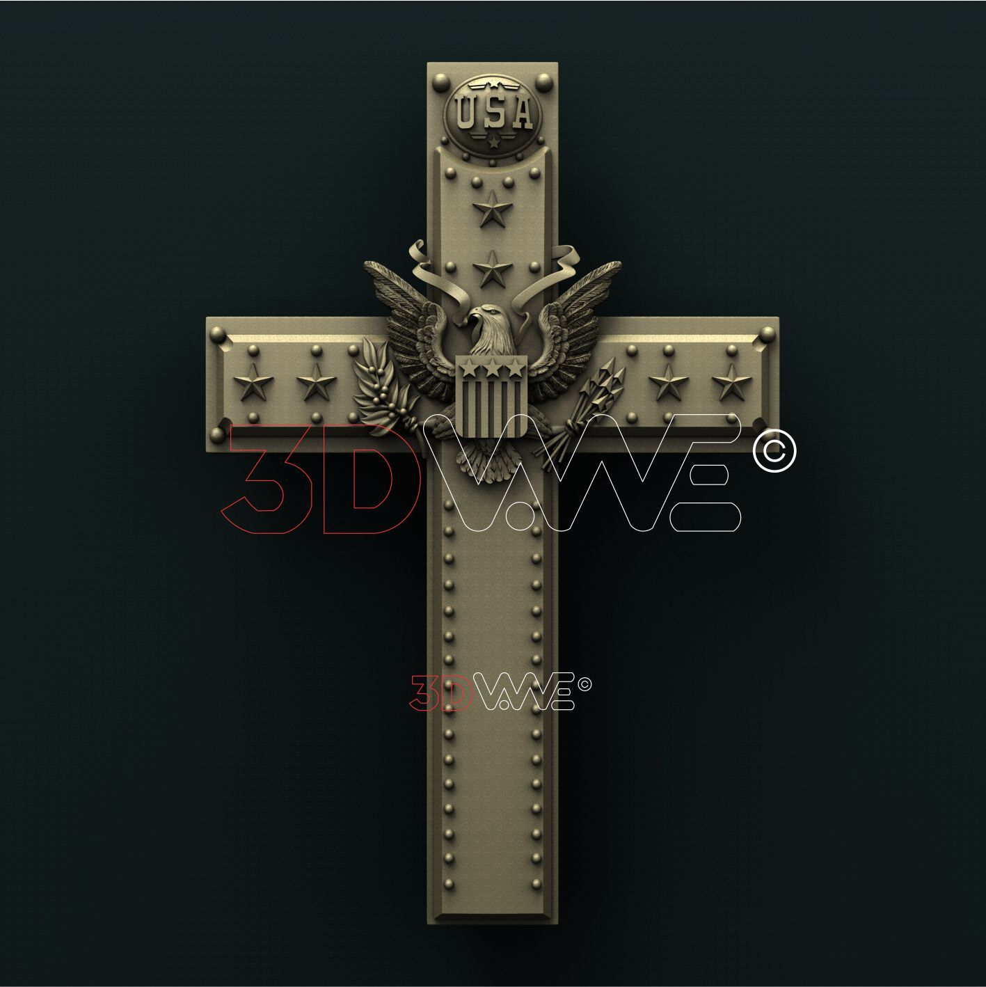 USA ARMY CROSS 3D STL 3DWave