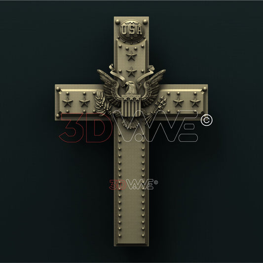 USA ARMY CROSS 3D STL 3DWave
