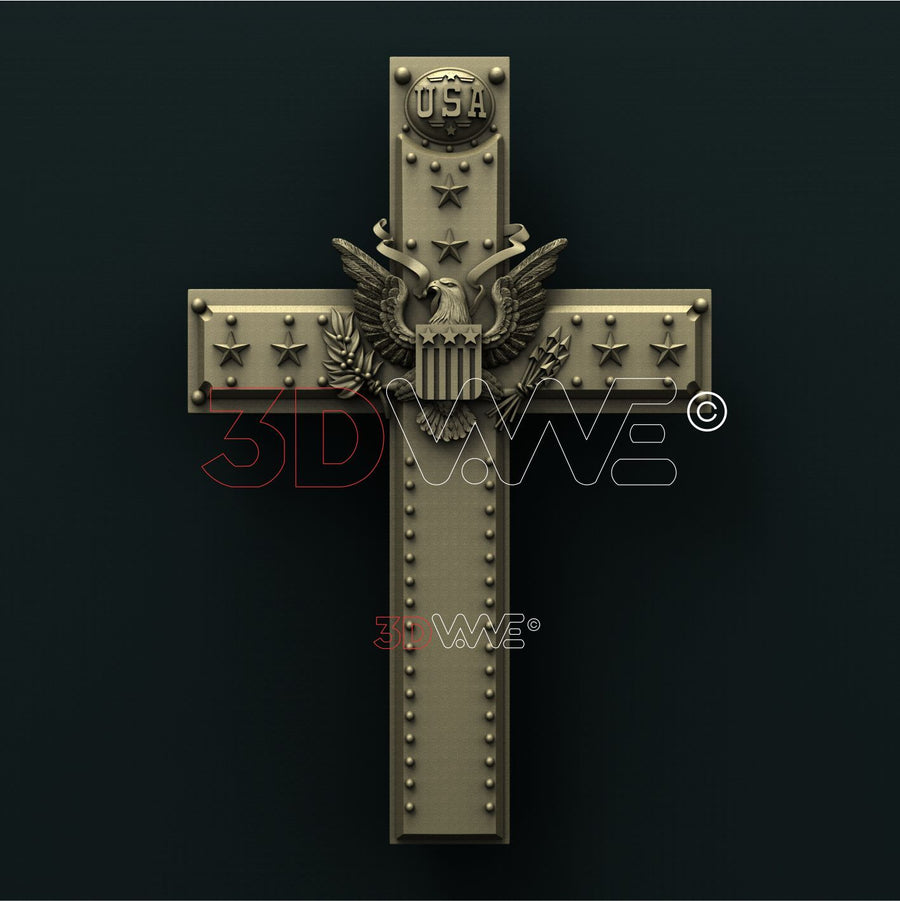 USA ARMY CROSS 3D STL 3DWave