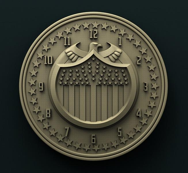 USA CLOCK 3D STL 3DWave