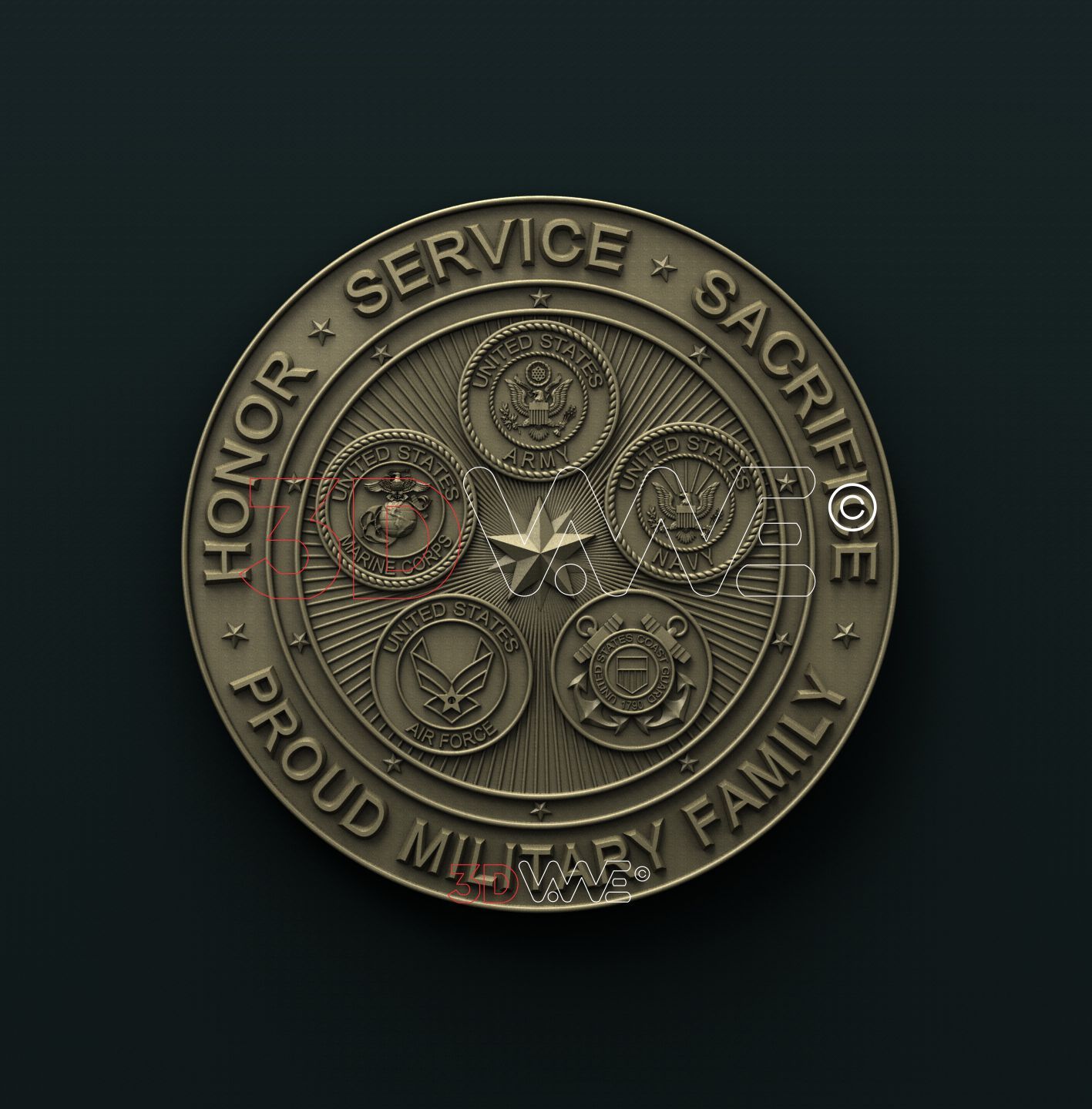 USA MILITARY BRANCHES 3D STL 3DWave