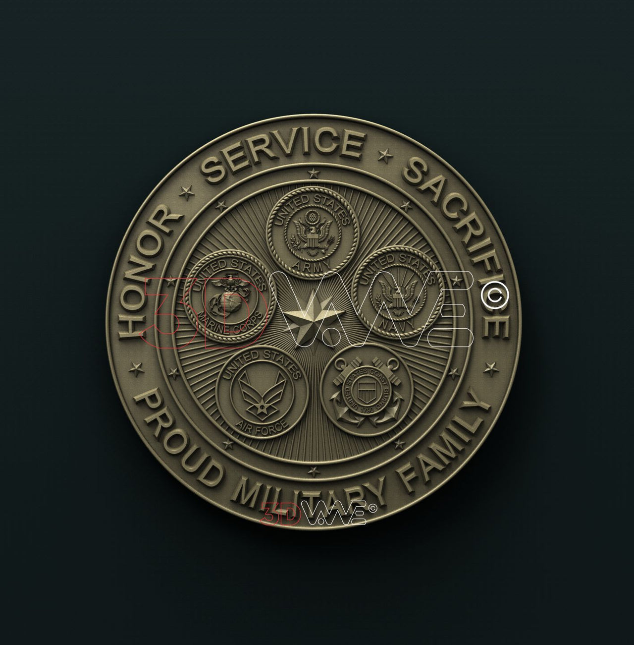 USA MILITARY BRANCHES 3D STL 3DWave