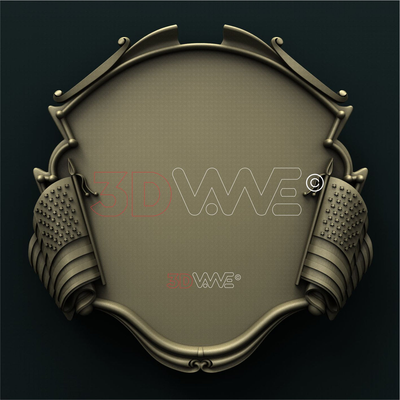 USA PLAQUE 3D STL 3DWave