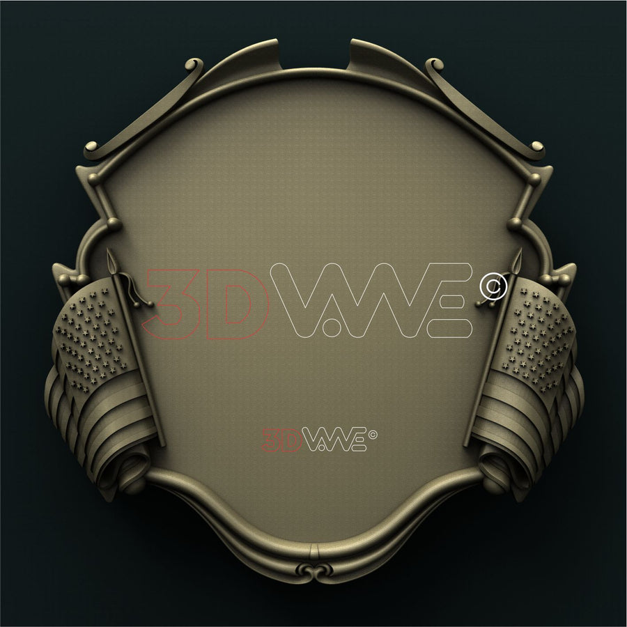 USA PLAQUE 3D STL 3DWave