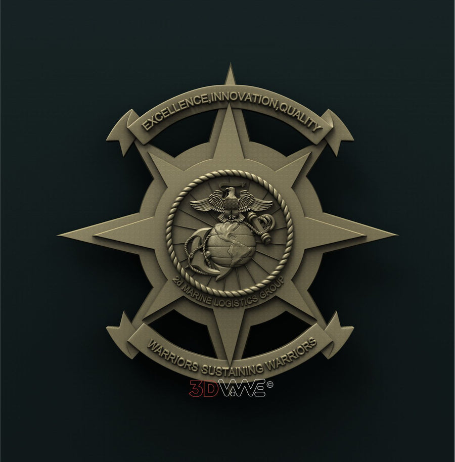 USMC 2nd MARINE LOGISTICS GROUP 3D STL 3DWave