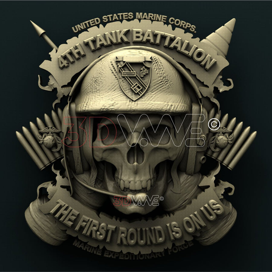 USMC 4th TANK BATALLION 3D STL 3DWave
