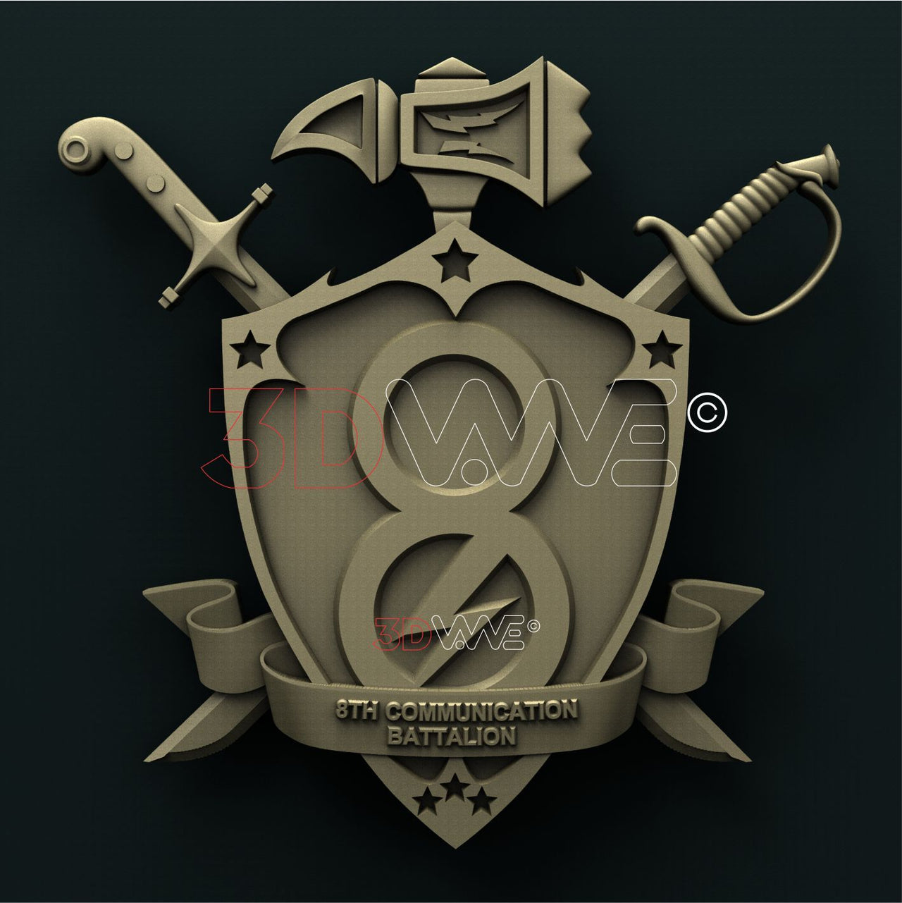 USMC, 8th COMMUNICATION BATTALION 3D STL 3DWave