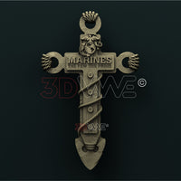 Thumbnail for USMC CROSS 3D STL 3DWave