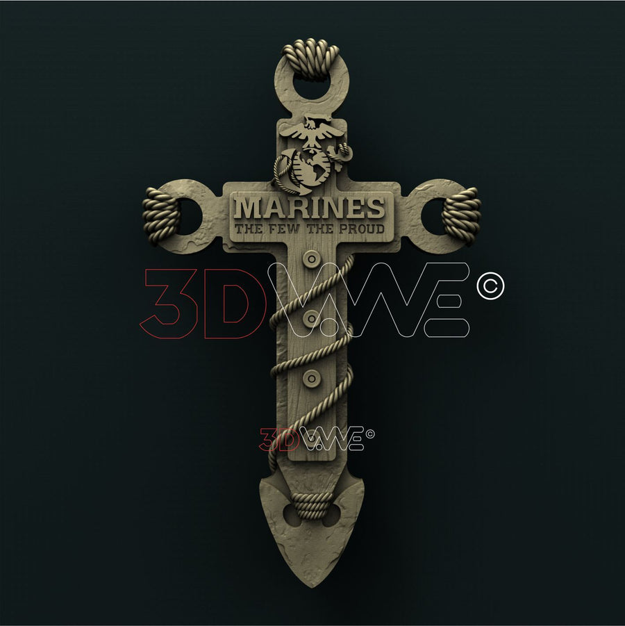 USMC CROSS 3D STL 3DWave