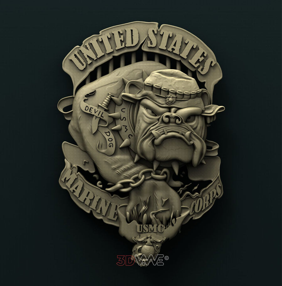 USMC DOG OF WAR 3D STL 3DWave