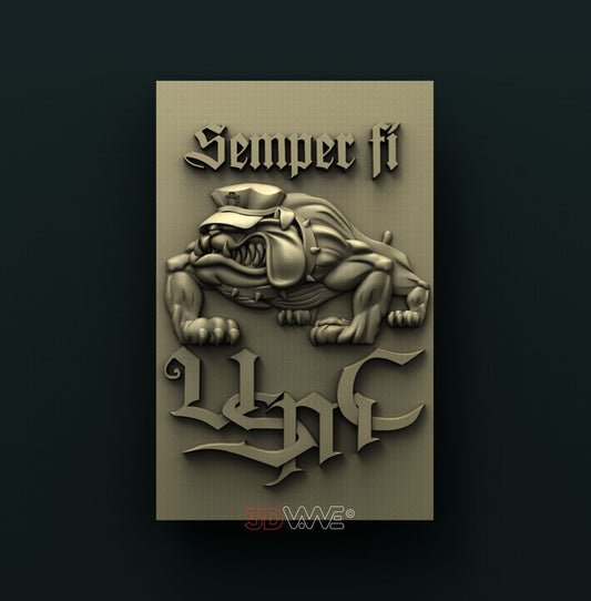 USMC DOG OF WAR 3D STL 3DWave