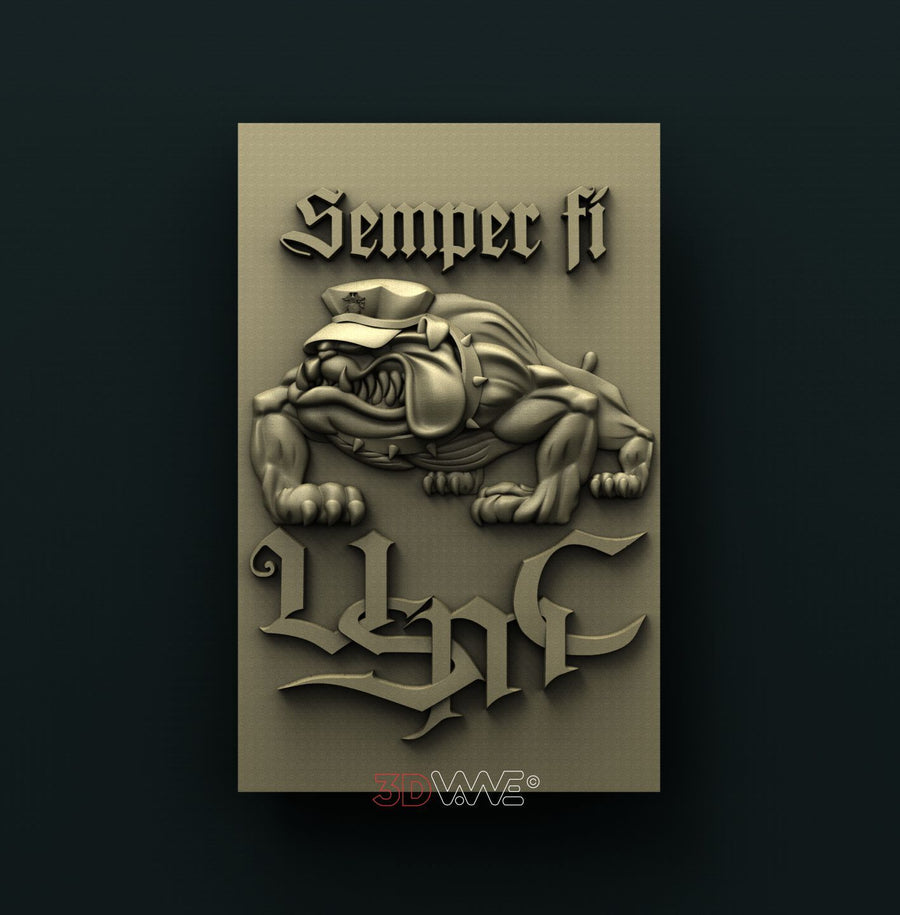USMC DOG OF WAR 3D STL 3DWave