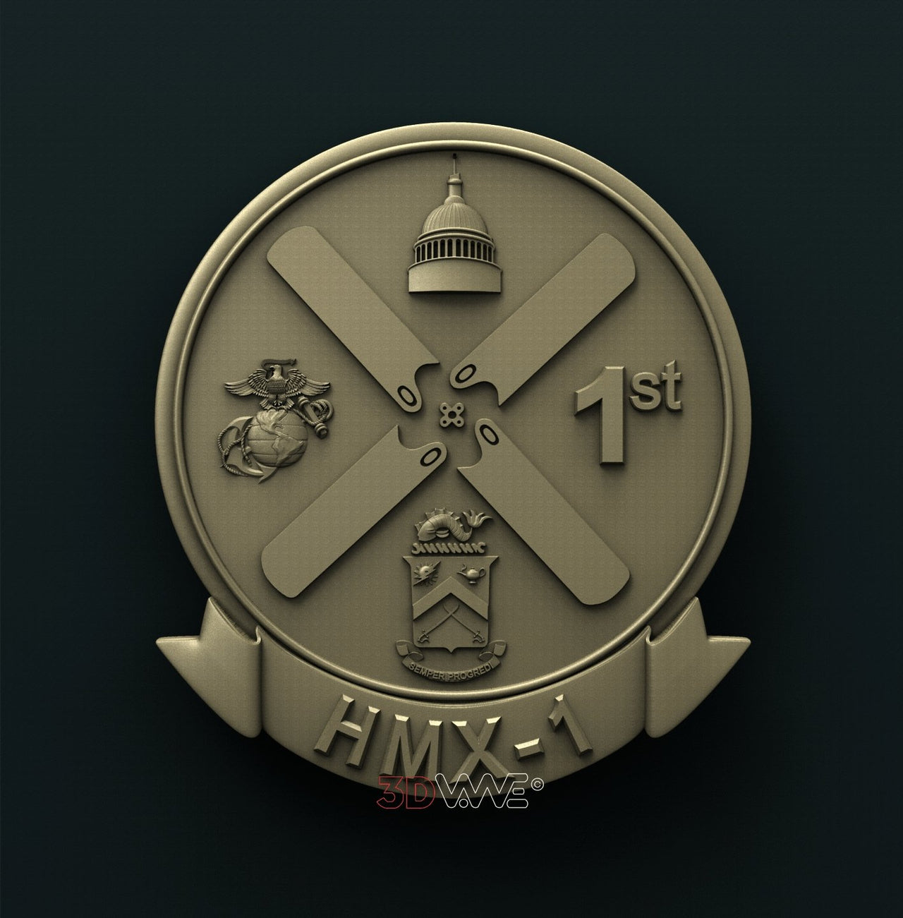 USMC HELICOPTER SQUADRON ONE (HMX-1) 3D STL 3DWave