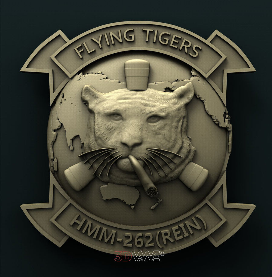 USMC MEDIUM HELICOPTER SQUADRON FLYING TIGERS HMM-262 3D STL 3DWave