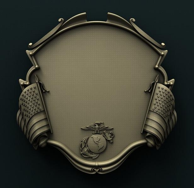 USMC PLAQUE 3D STL 3DWave