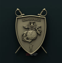 Thumbnail for USMC SHIELD 3D STL 3DWave