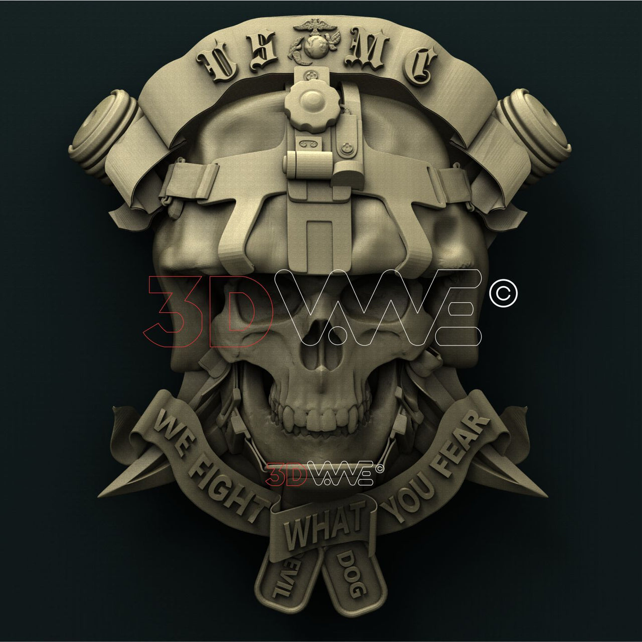 USMC SKULL 3D STL 3DWave