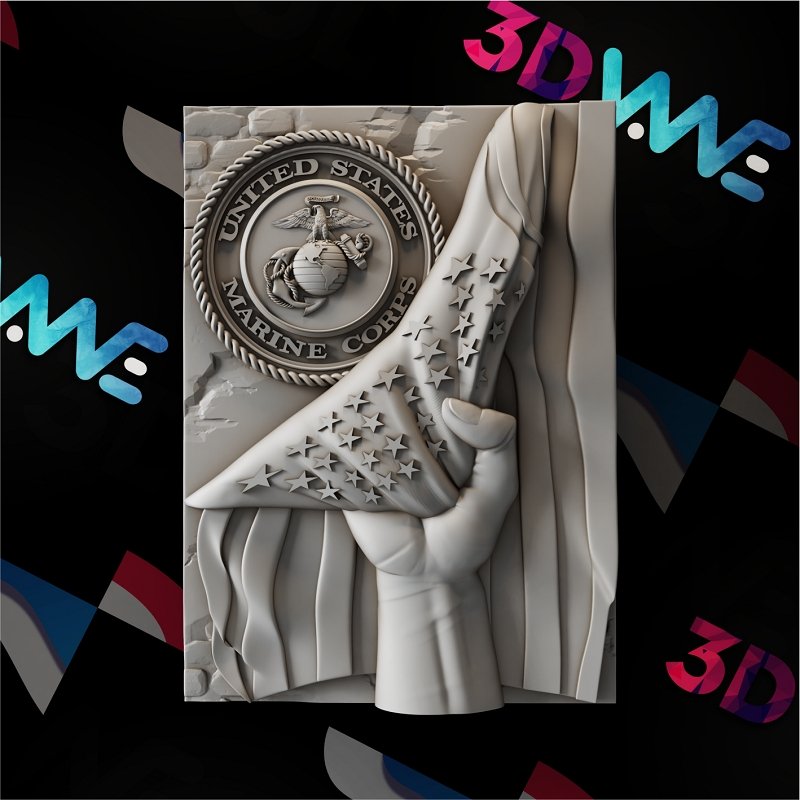 USMC VETERAN 3d stl 3DWave.us