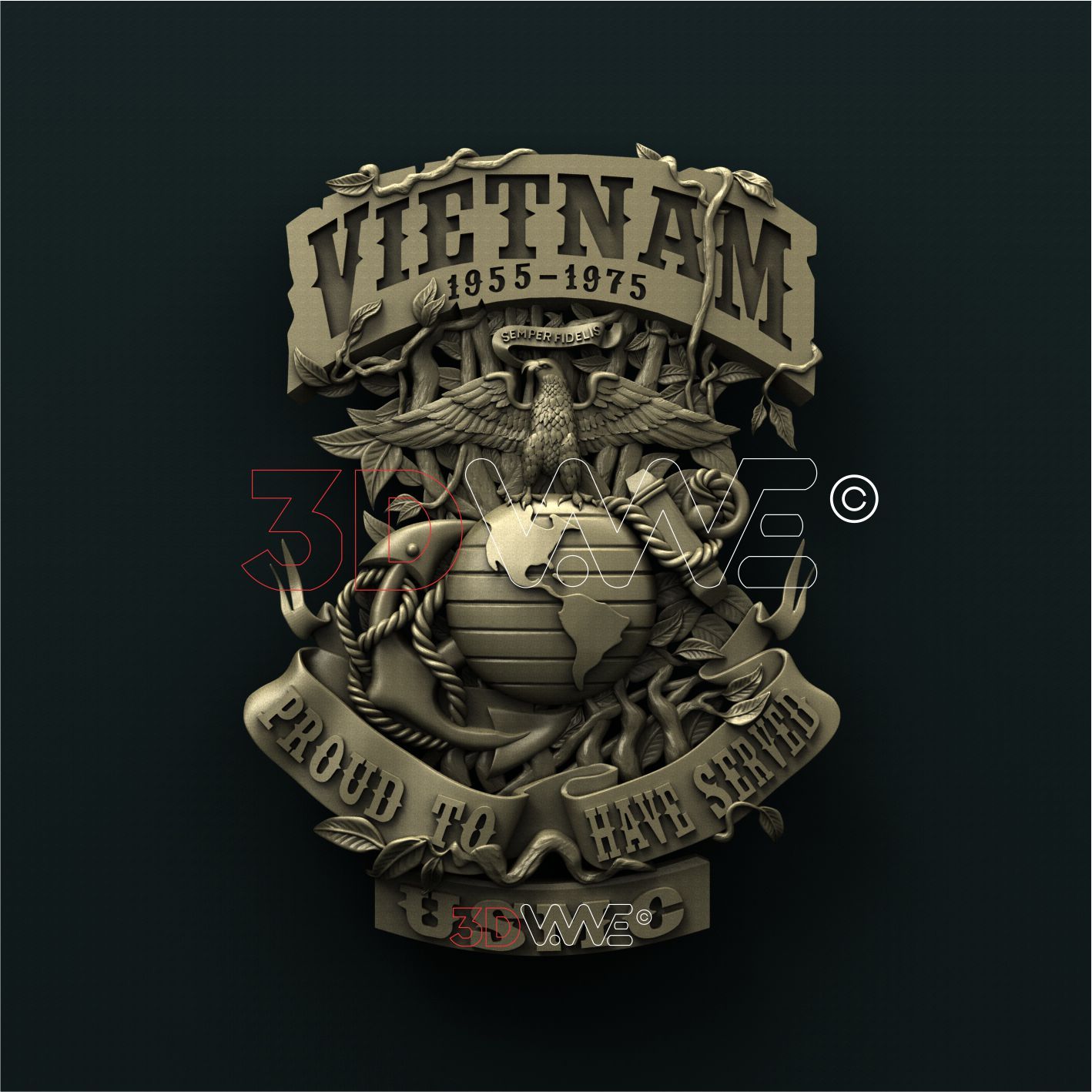 USMC VIETNAM VETERAN 3D STL 3DWave