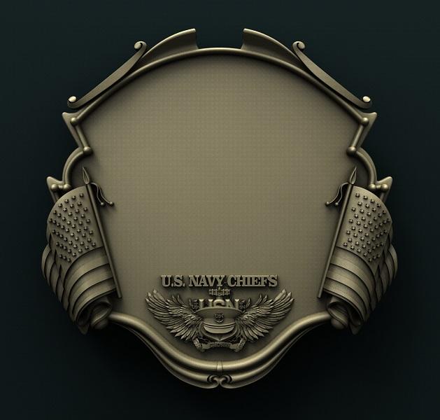 USN CHIEF PLAQUE 3D STL 3DWave