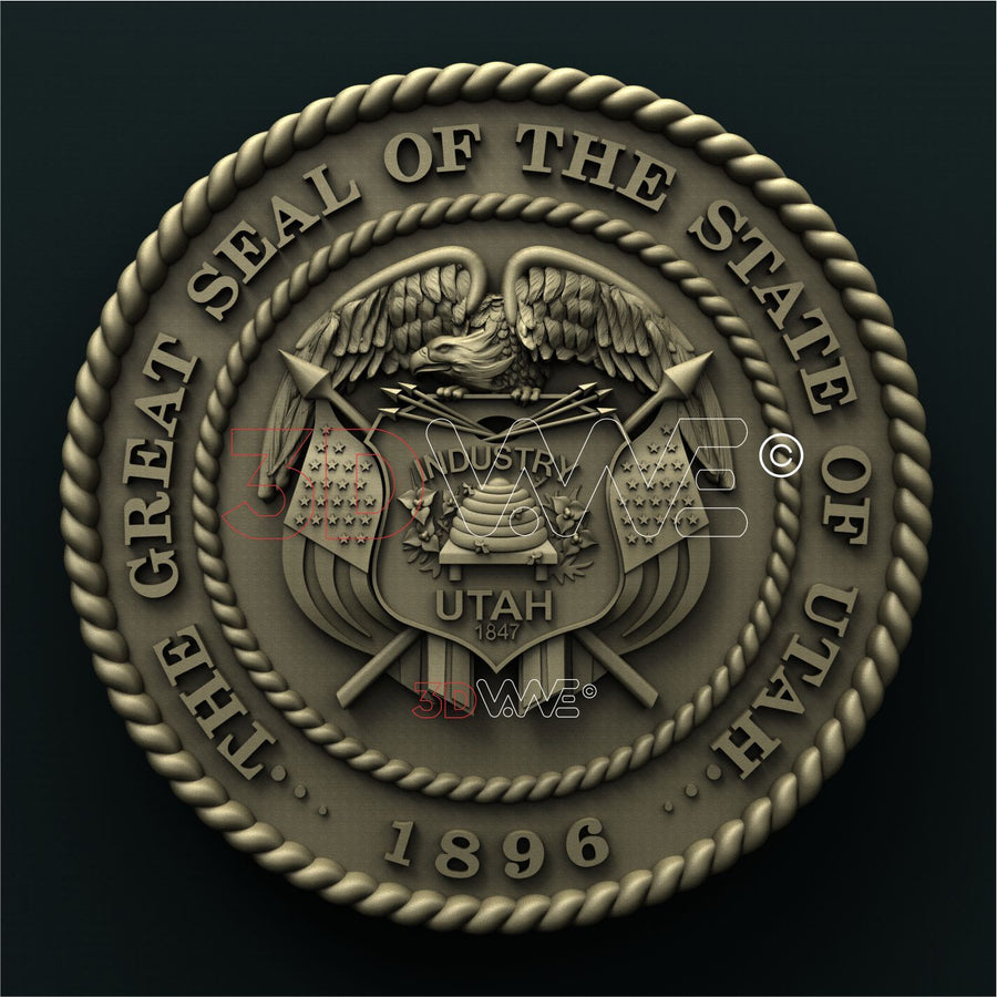 UTAH STATE SEAL 3D STL 3DWave