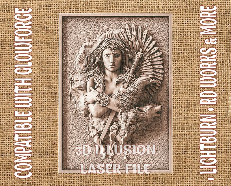 Valkyrie 3d illusion & laser-ready files - 3DWave.us