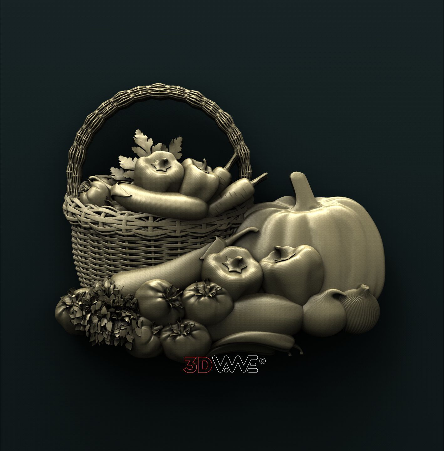 VEGETABLES BASKET 3D STL 3DWave